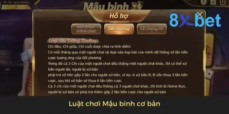 Luật chơi Mậu binh cơ bản