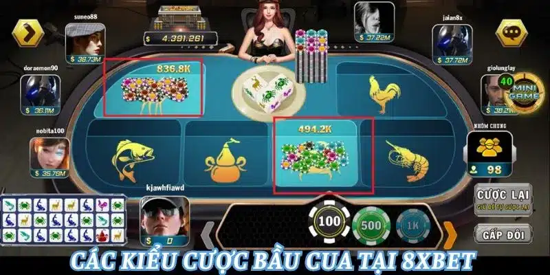 Các kiểu cược bầu cua thú vị nhất tại 8xbet